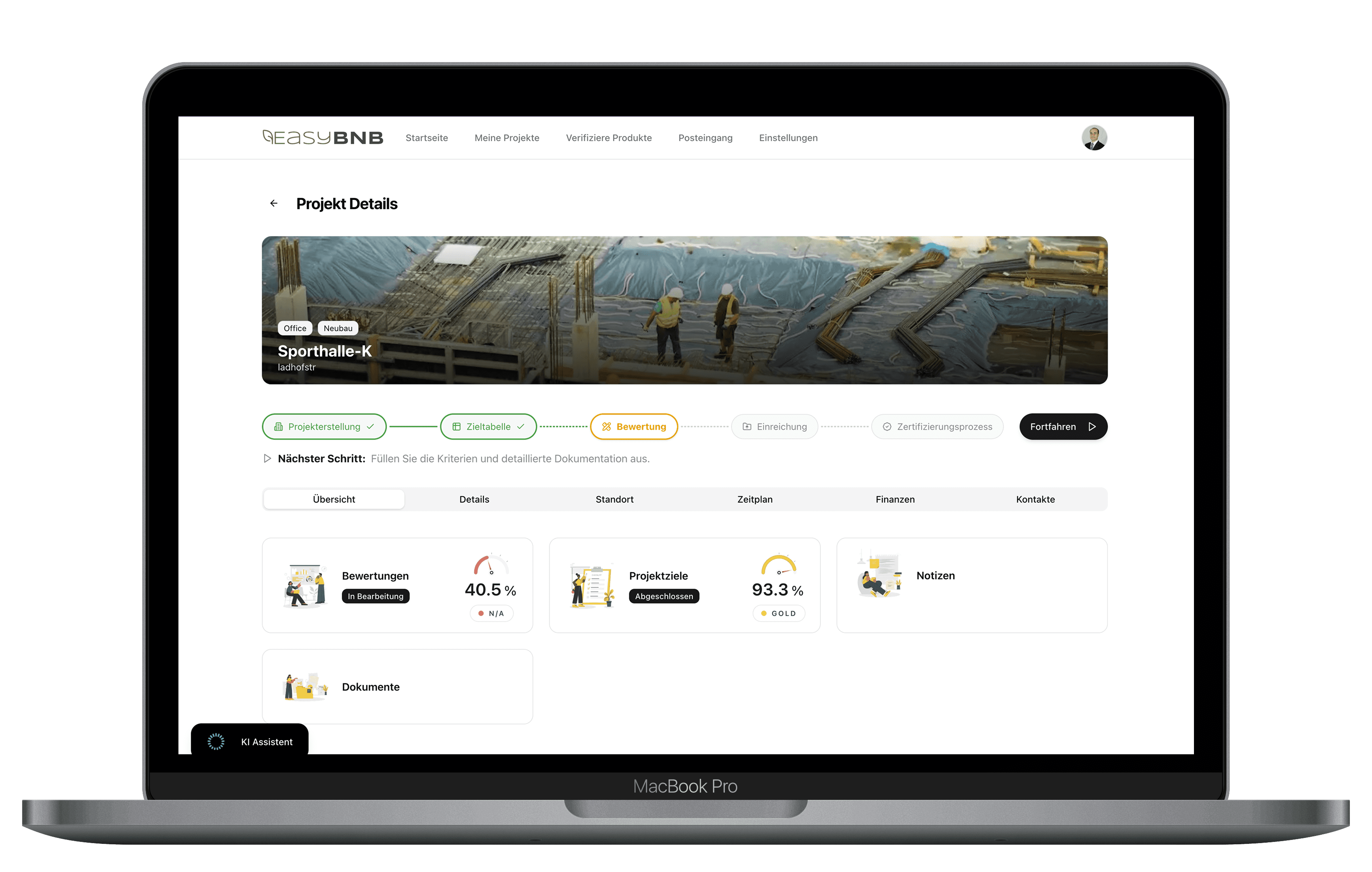 Dasselbe Projekt als geführte Bewertung in easyBNB